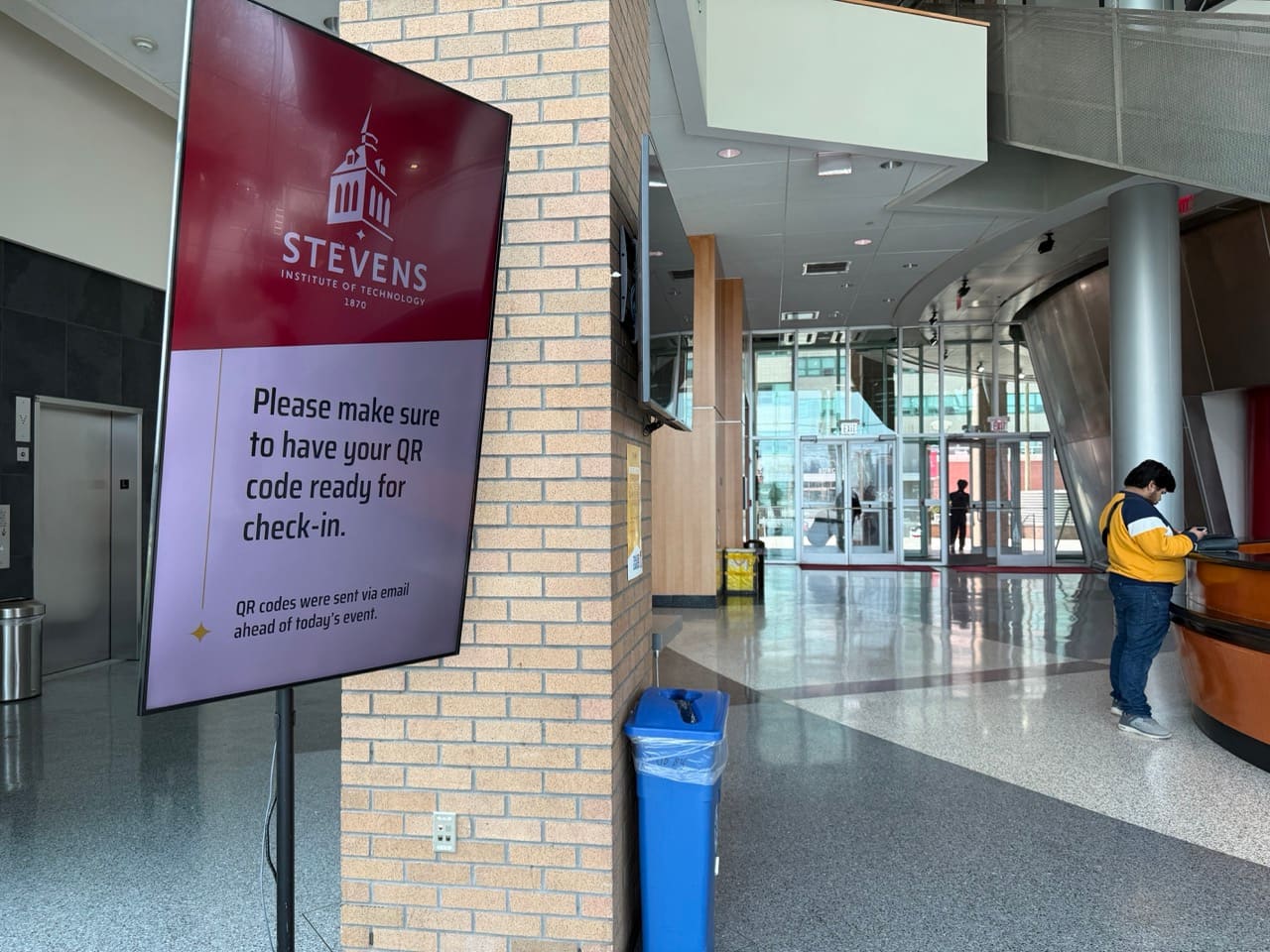 University event check-in signage